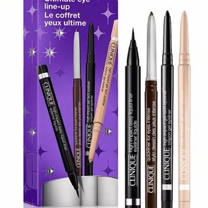 Clinique Ultimate Eye Line-Up 4-Pc. Eyeliner Set-Black x 2,Chocolate+Beige NIB!